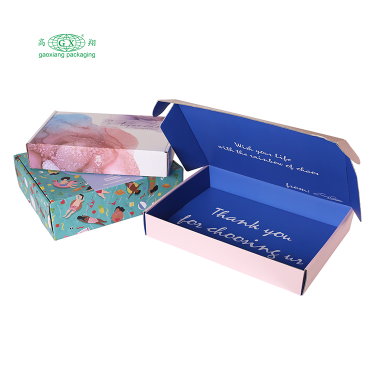 ชุดชั้นใน ผลิตภัณฑ์ดูแลผิว ความงาม เสื้อผ้า บรรจุกระดาษลูกฟูก boxycharm mailer พร้อมโลโก้ที่กำหนดเองพิมพ์กล่องส่วนบุคคล