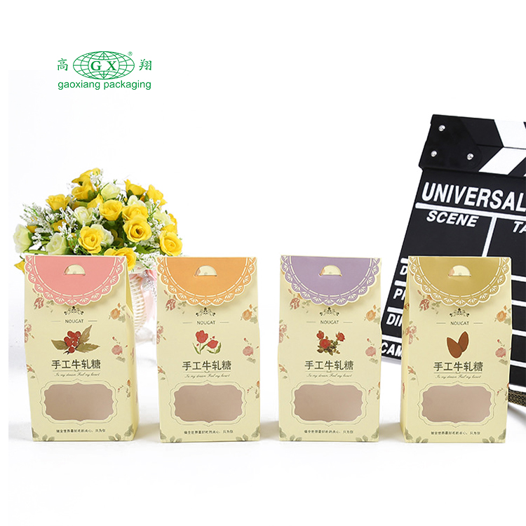 กล่องกระดาษบรรจุภัณฑ์แคนดี้นัทช็อกโกแลตบิสกิตแบบกำหนดเองพร้อมหน้าต่าง